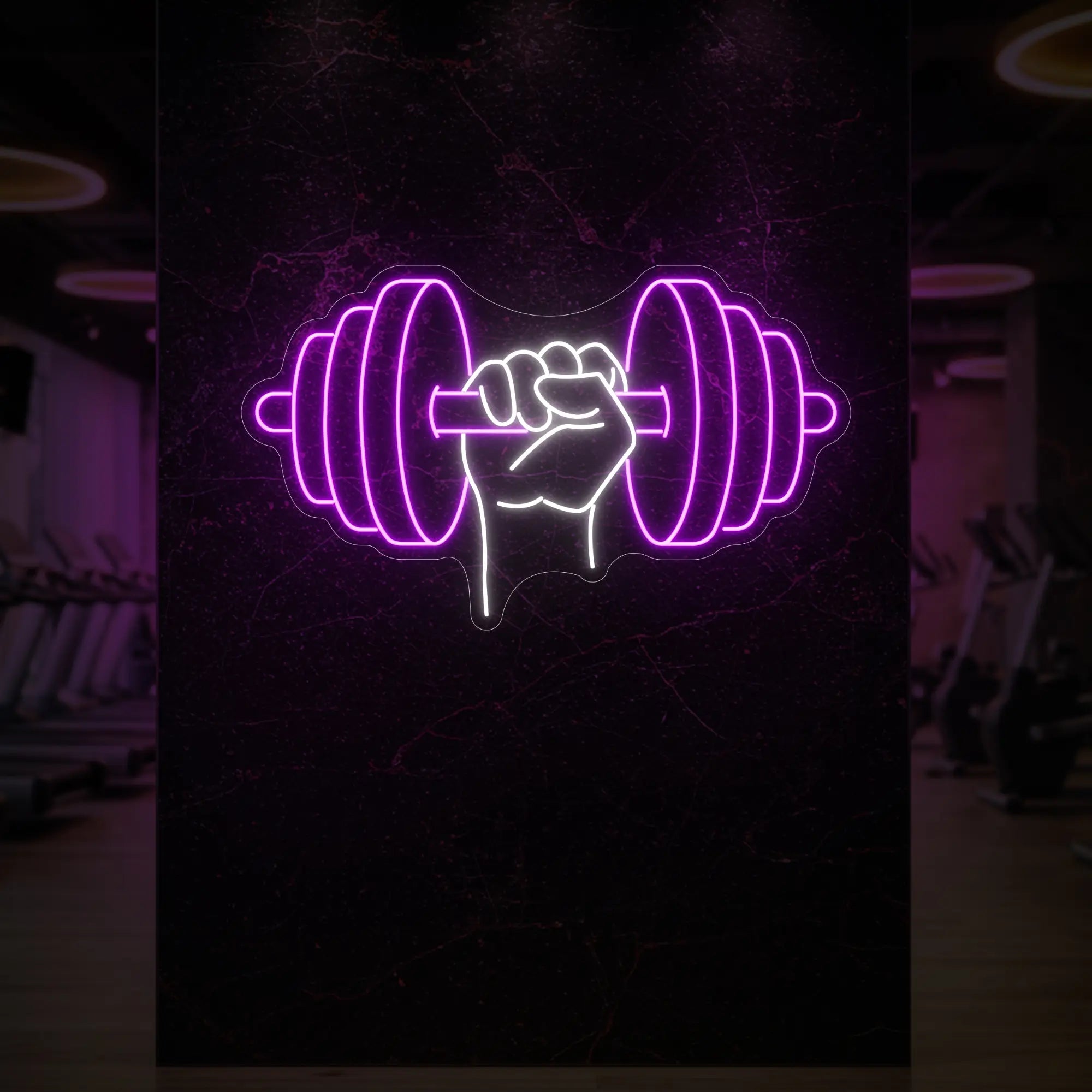 Hand holding a weight Neon Sign