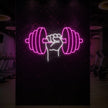 Hand holding a weight Neon Sign