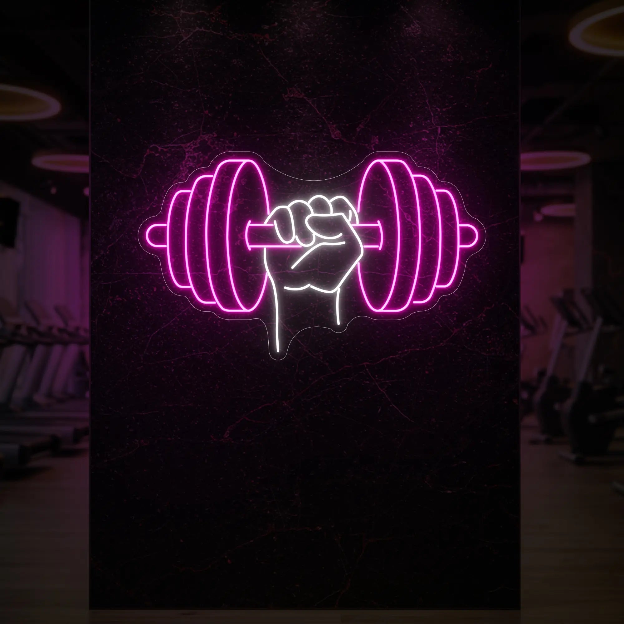 Hand holding a weight Neon Sign