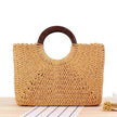 Hand-woven Summer Beach bag Mori solid color large capacity