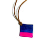 Colorful Square Pendant Necklace in Blue & Pink