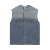 Hanging Dye Gradient Denim Vest Men