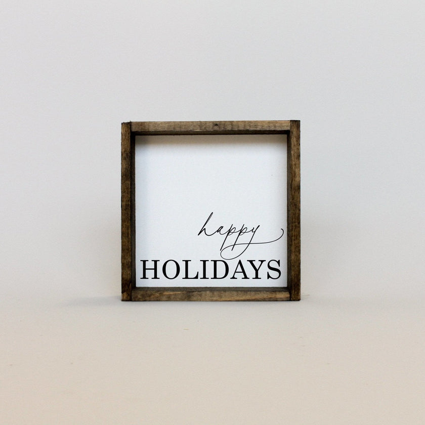 Happy Holidays Wood Sign