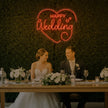 Happy Wedding Heart Neon Sign