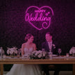 Happy Wedding Heart Neon Sign