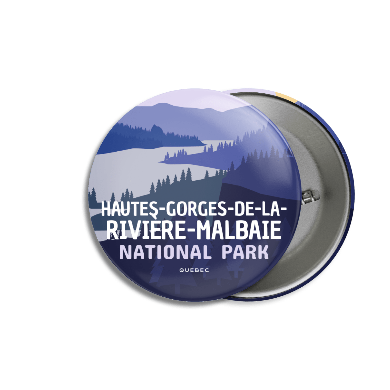Hautes-Gorges-de-la-Rivière-Malbaie National Park of Quebec Pinback Button, Canada Parks