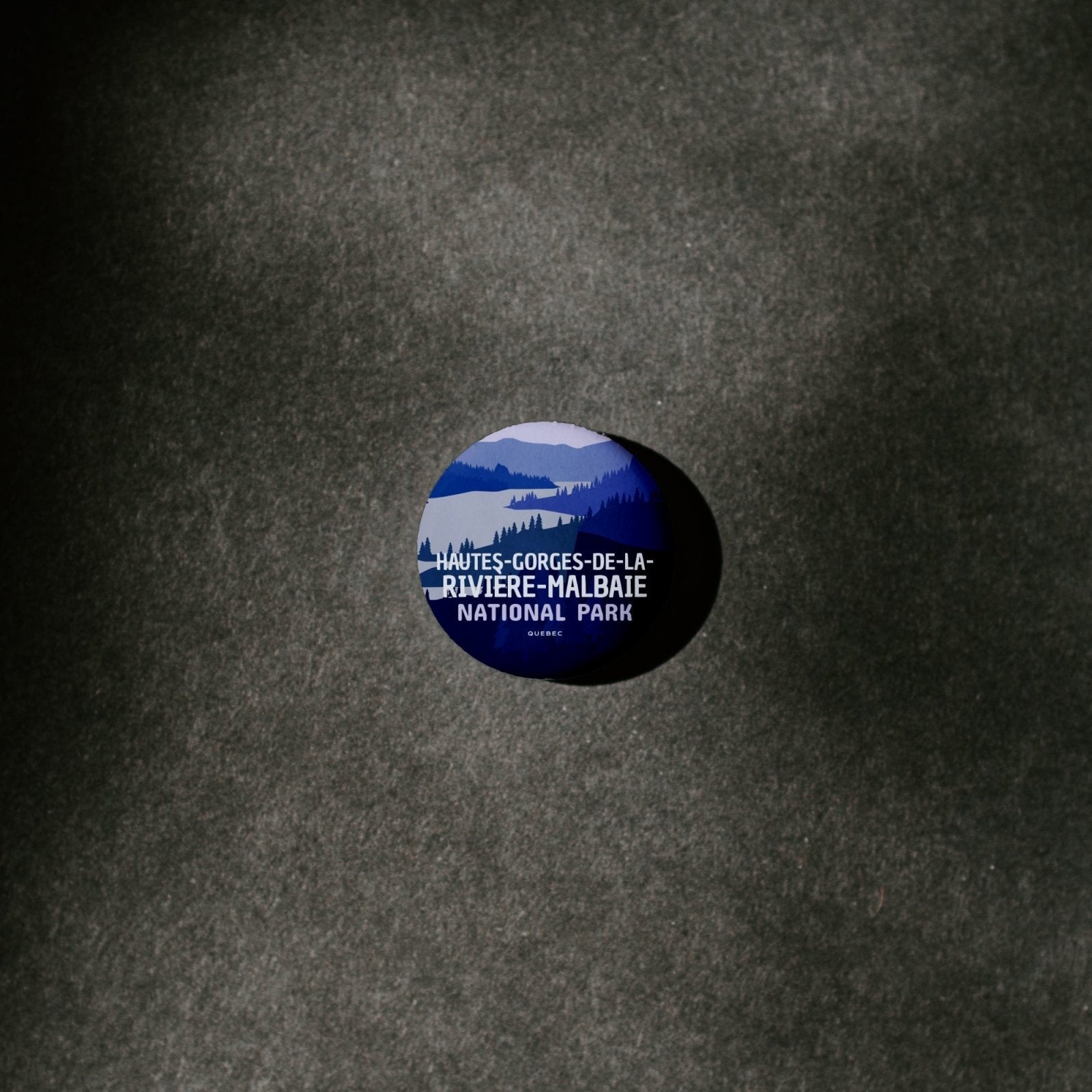 Hautes-Gorges-de-la-Rivière-Malbaie National Park of Quebec Pinback Button, Canada Parks