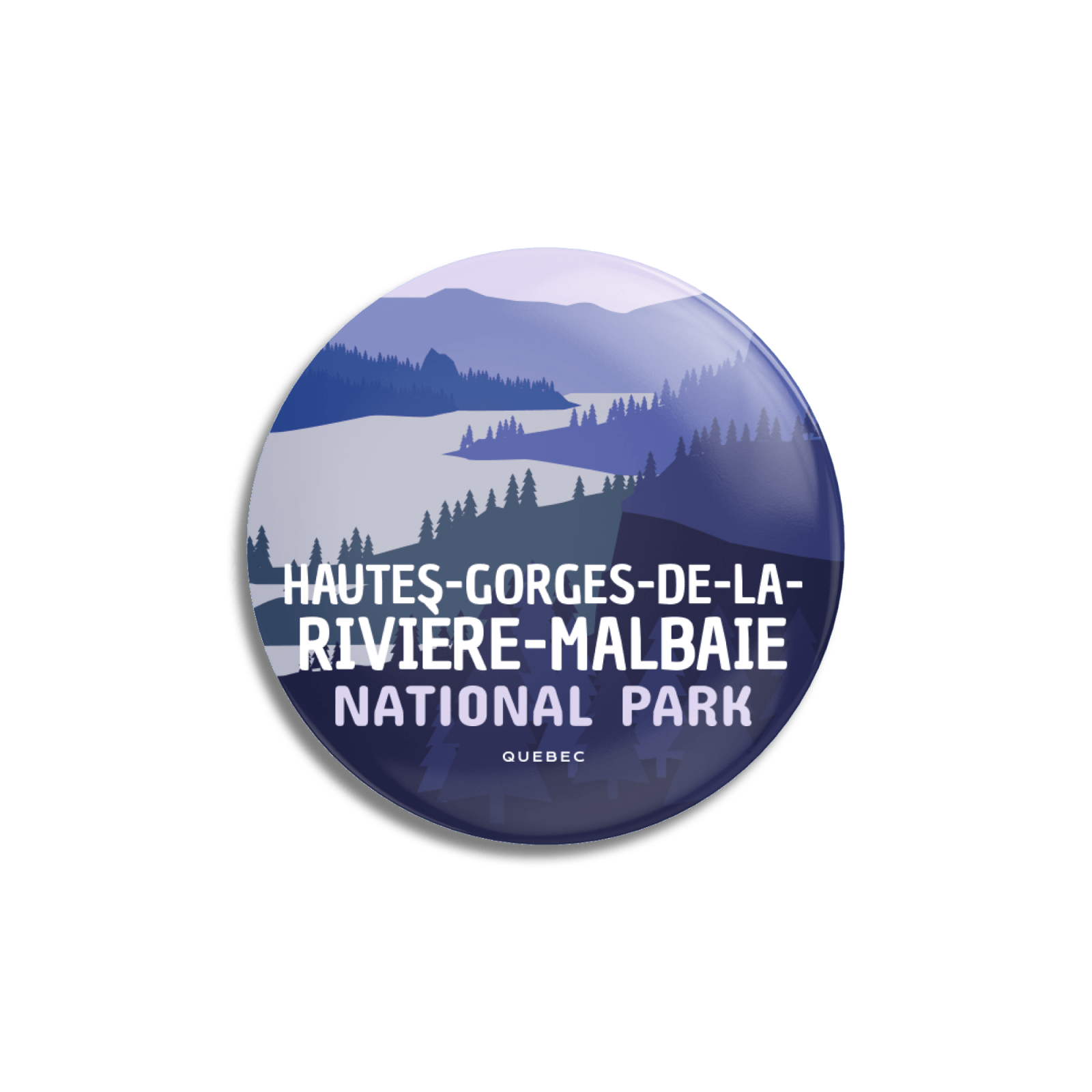Hautes-Gorges-de-la-Rivière-Malbaie National Park of Quebec Pinback Button, Canada Parks