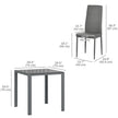 Zaya 3-Piece Rectangular Glass Dining Set for Small Spaces-Grey