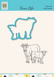 Nellies Choice Die & Stamp Set - Farm Life - Cow and Calf