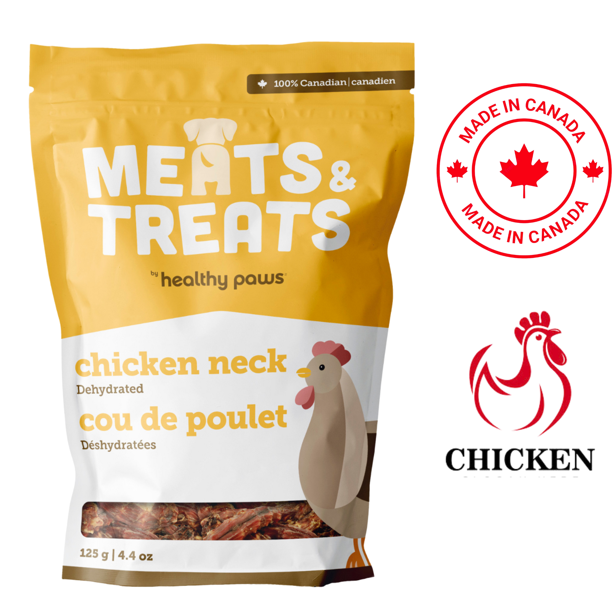 Healthy Paws - Dehydrated Chicken Neck Dog Treats