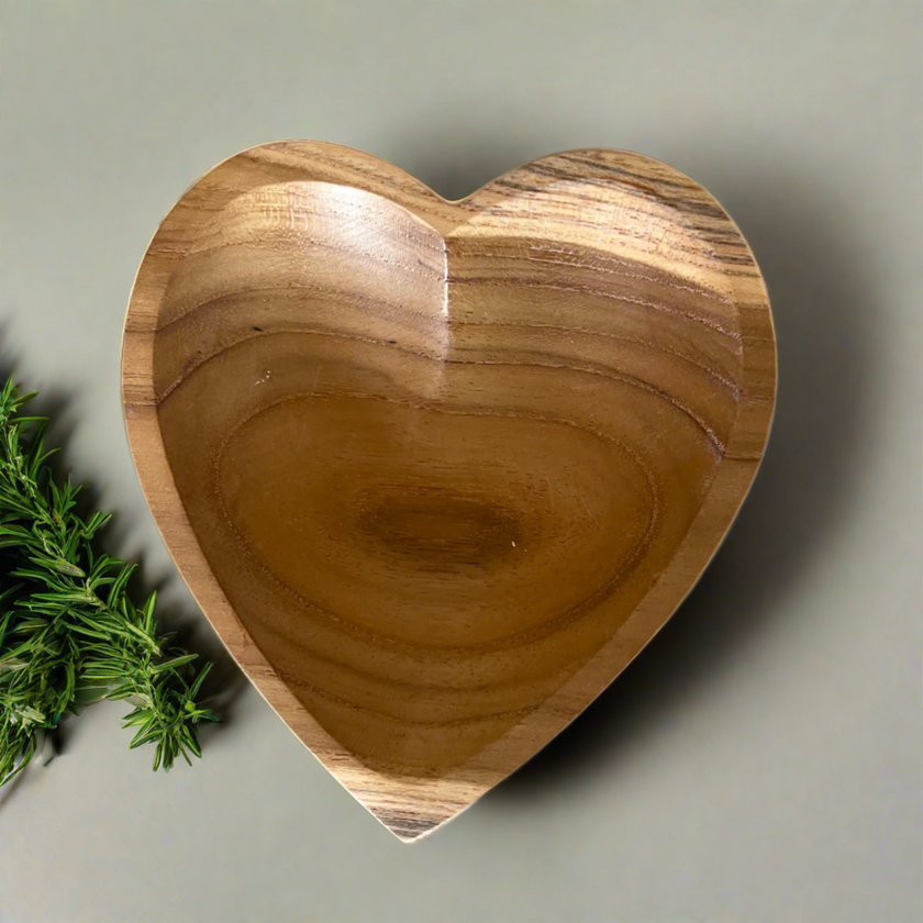 Small Wooden Heart Bowl