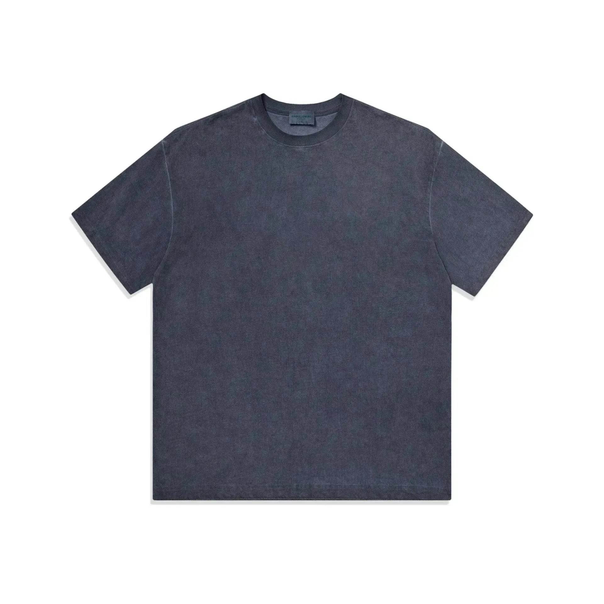 Heavy Dirty Washed Old Loose Double Yarn Cotton Short Sleeve
