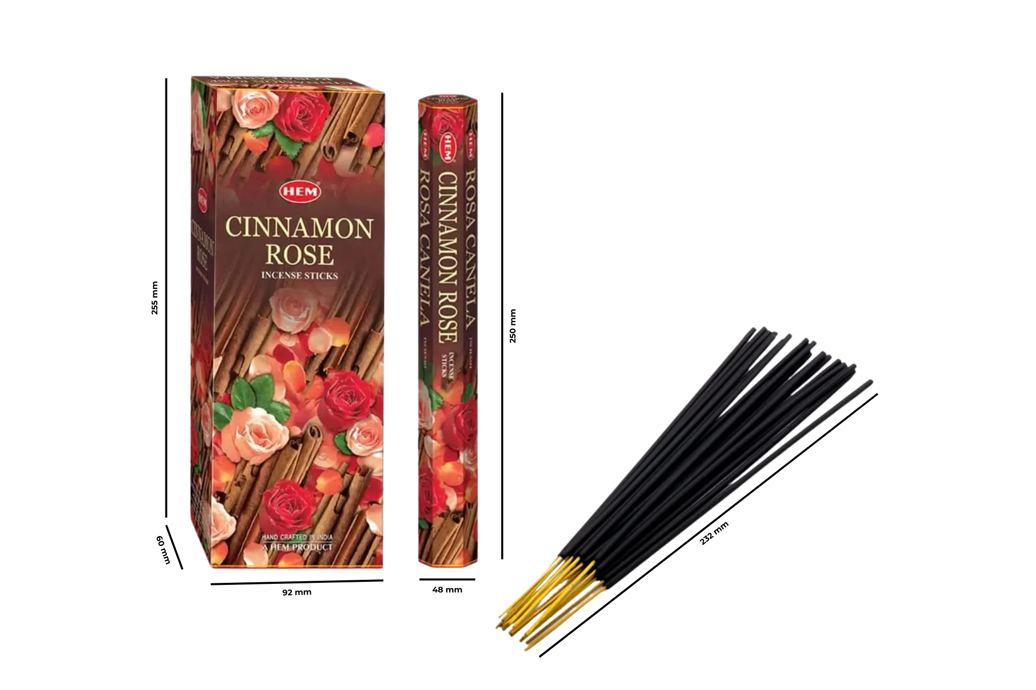Hem Cinnamon Rose Hexa Incense Sticks