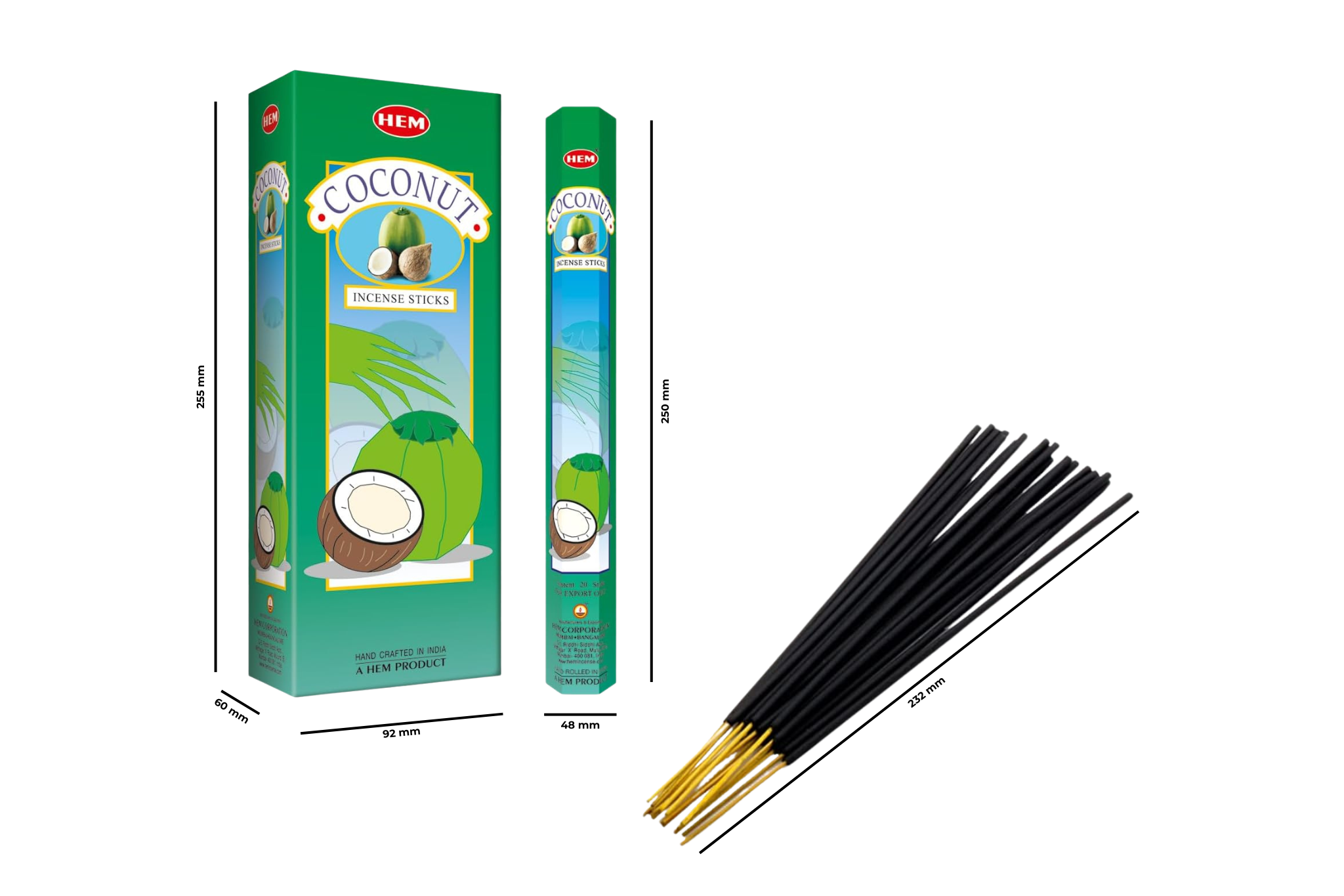 Hem Coconut Hexa Incense Sticks