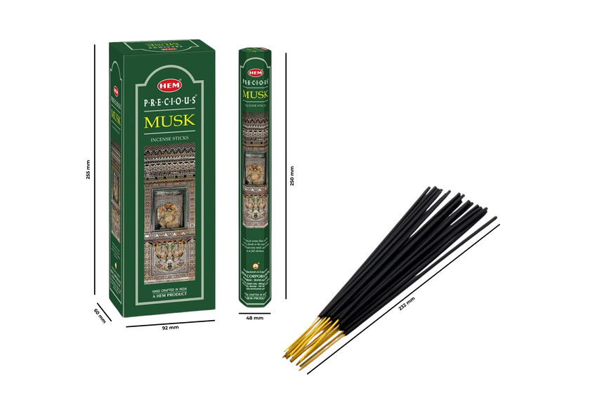 Hem Precious Musk Hexa Incense Sticks