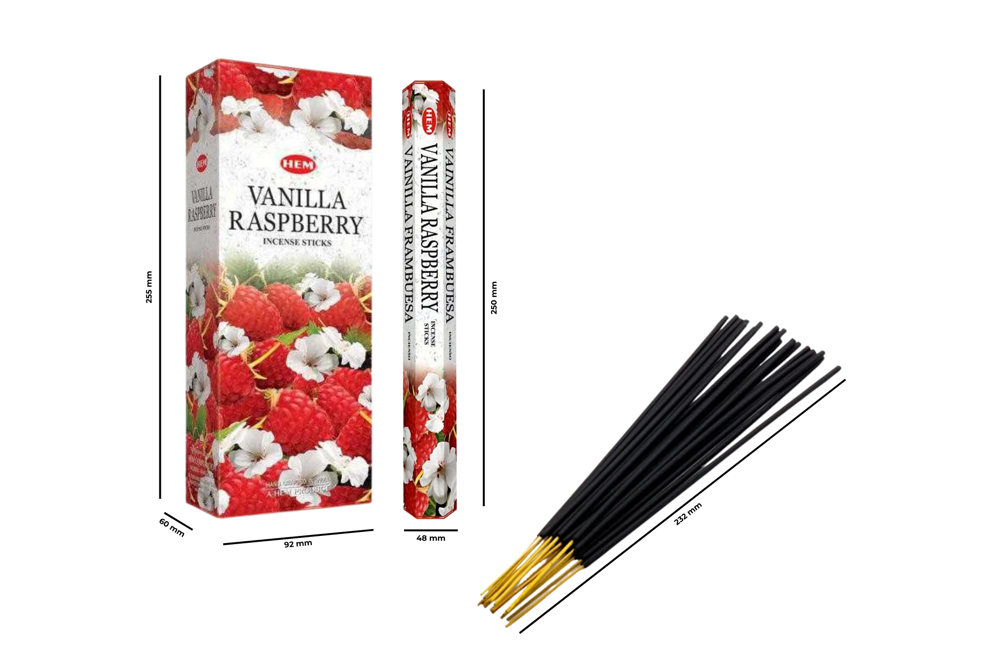 Hem Vanilla Raspberry Hexa Incense Sticks