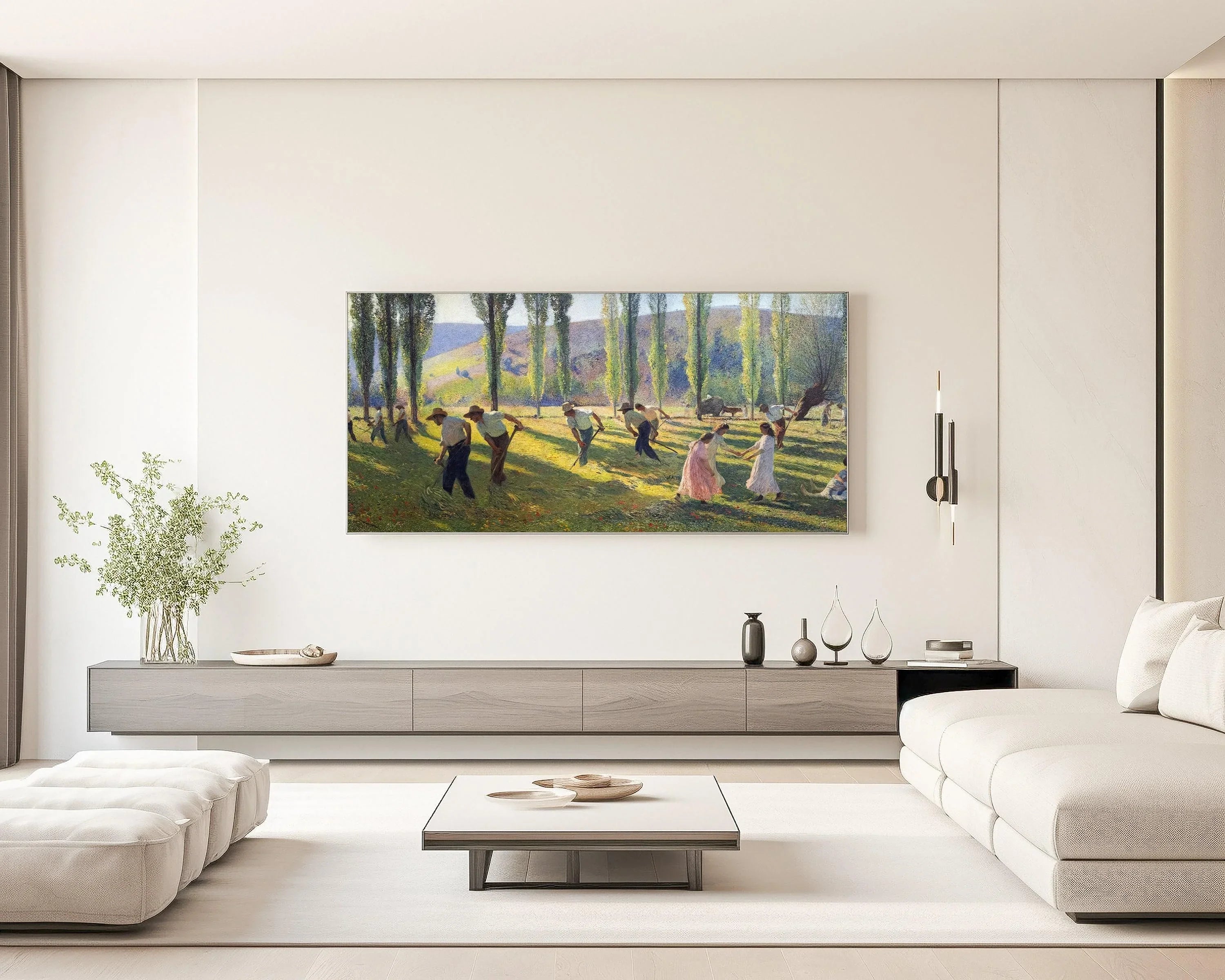 Henri Martin Impressionist Art Print: Summer Landscape, Tranquil Vintage Painting