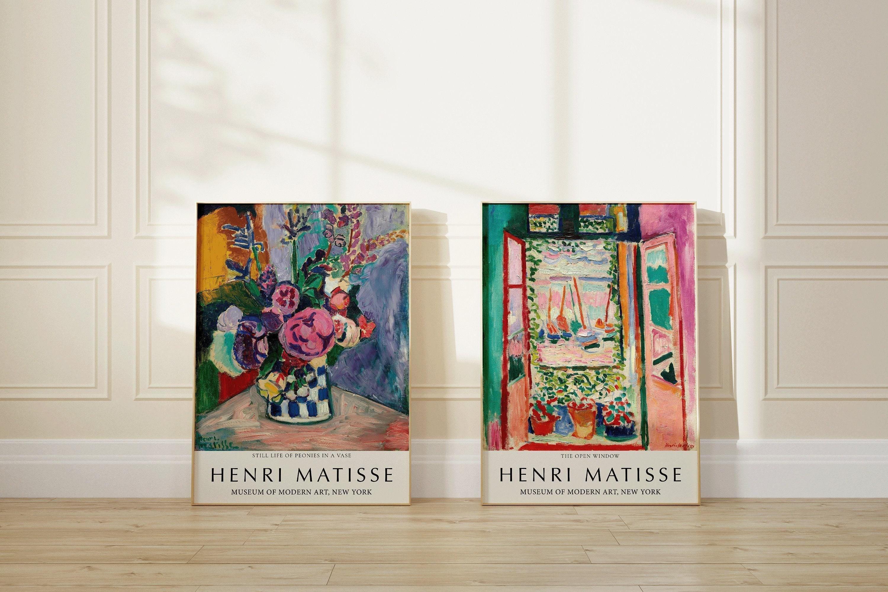 Henri Matisse Art Print Set: Peonies Still Life & Open Window