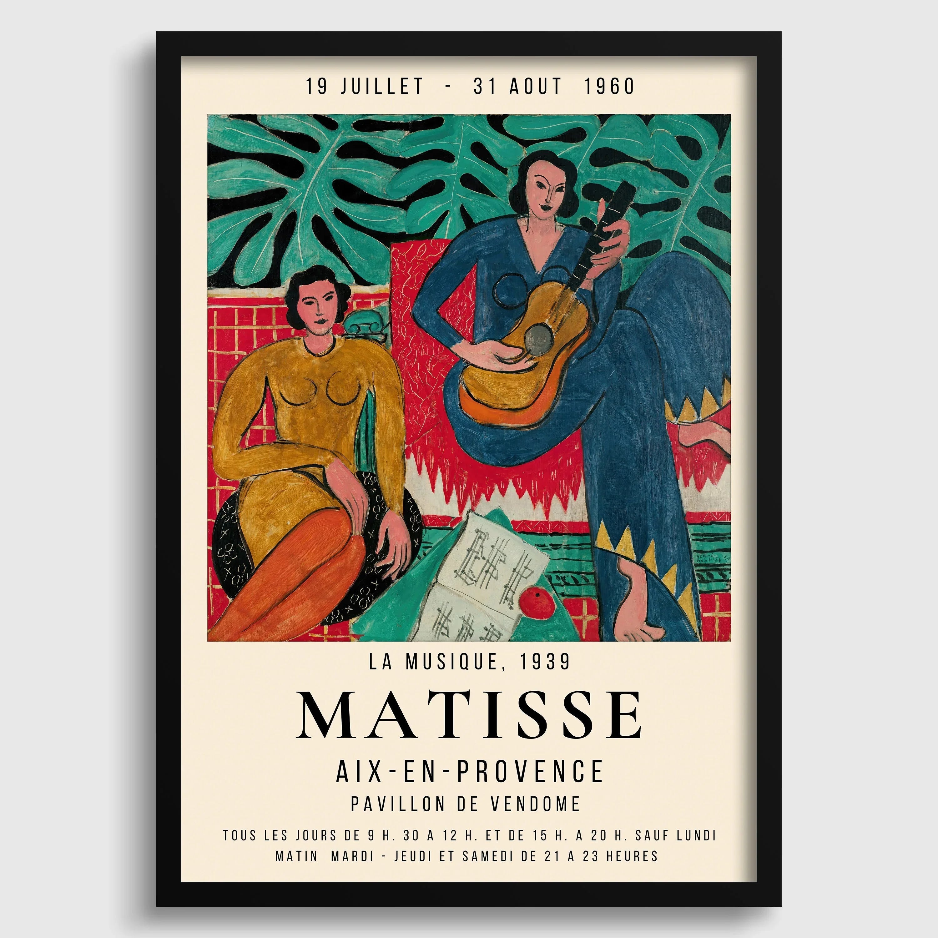 Henri Matisse - La Musique | Famous Painting Exhibition Poster (available handframed or unframed)