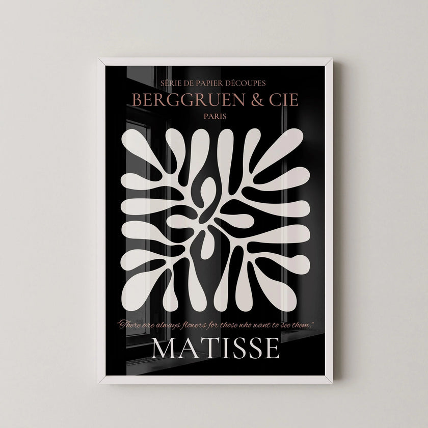 Henri Matisse Leaf Print: Black & Brown Exhibition Poster, Fine Art Giclee