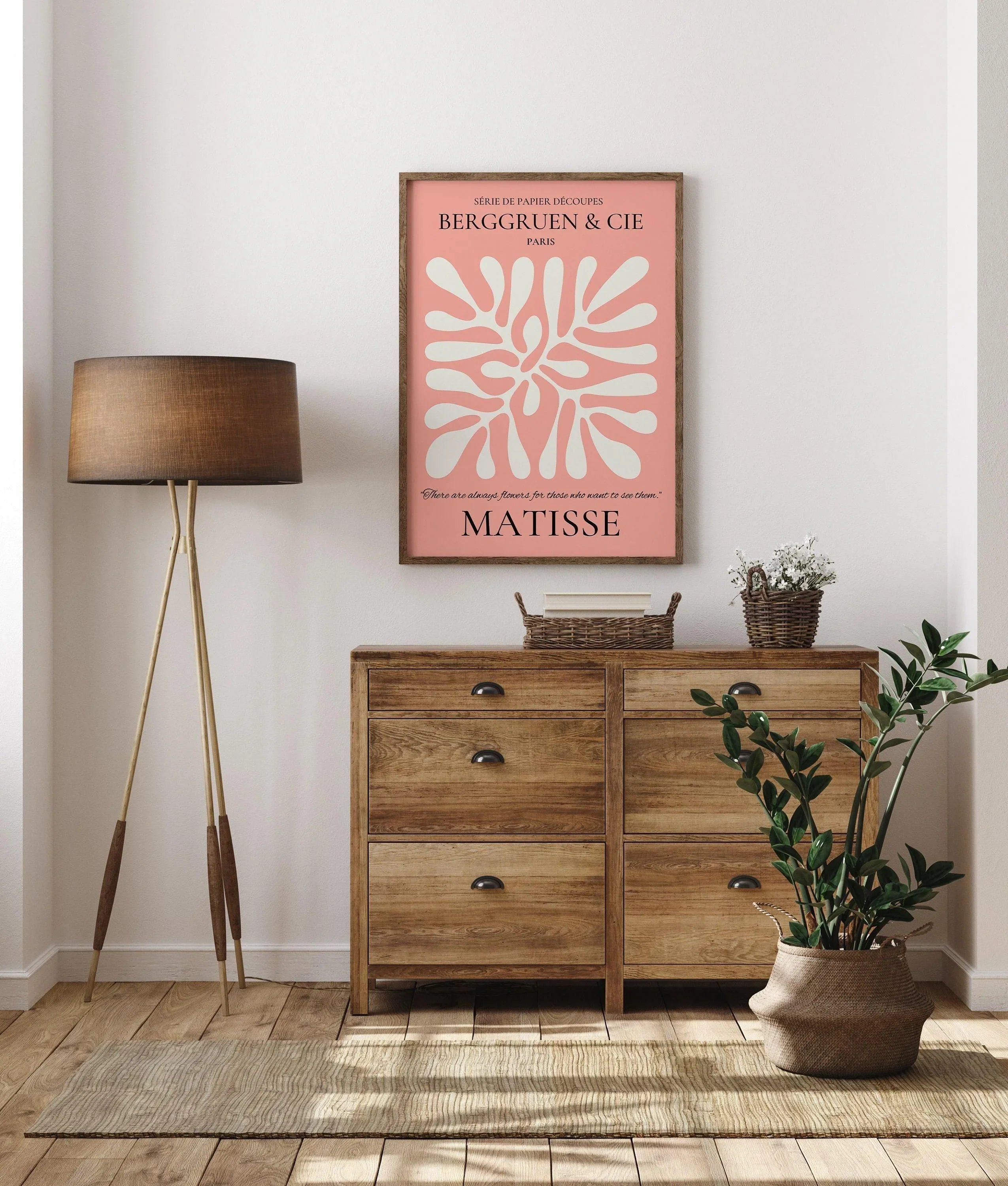 Henri Matisse Leaf Print: Pink Exhibition Poster, Papier Decoupes