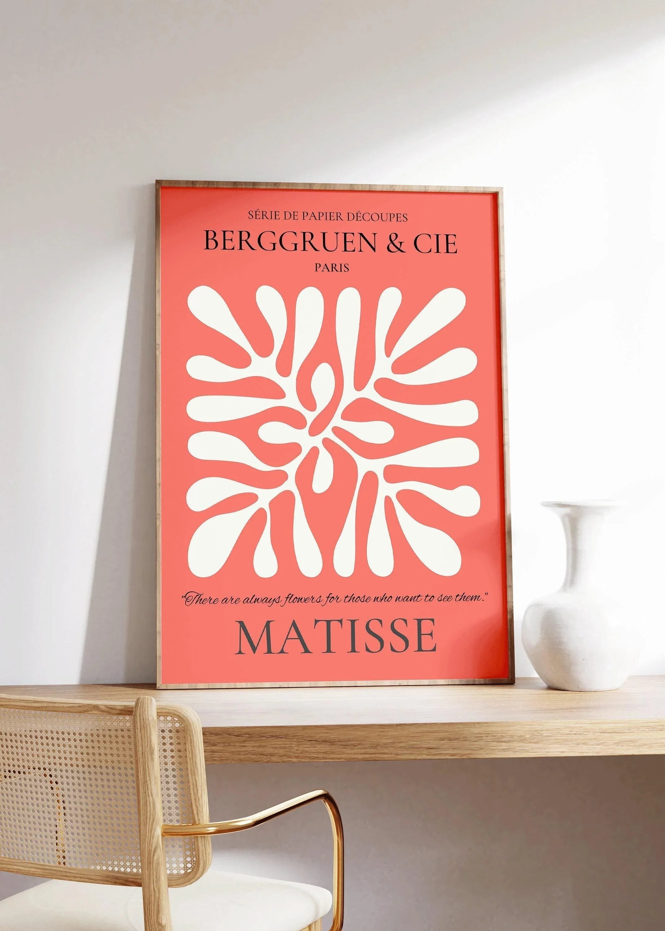Henri Matisse Leaf Print: Red Exhibition Poster, Papier Decoupes
