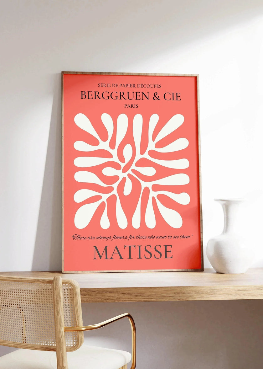 Henri Matisse Leaf Print: Red Exhibition Poster, Papier Decoupes