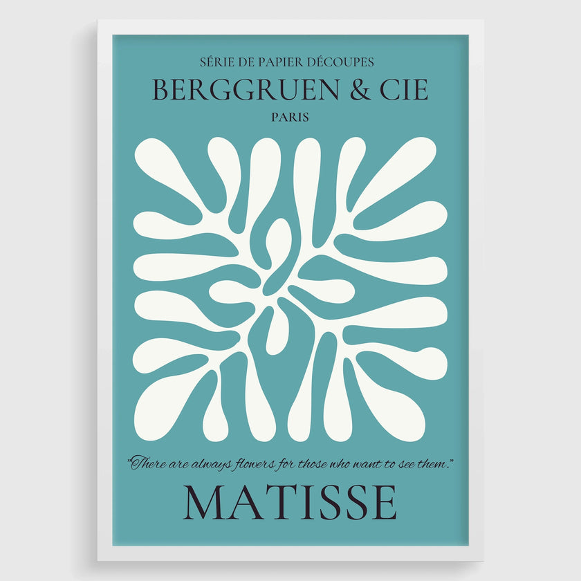 Henri Matisse Leaf Print: Teal Exhibition Poster, Museum Quality