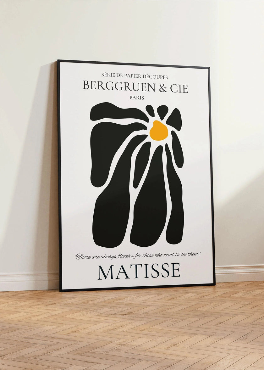 Henri Matisse - Papier Decoupes Black Flower | Famous Painting (available handframed or unframed)