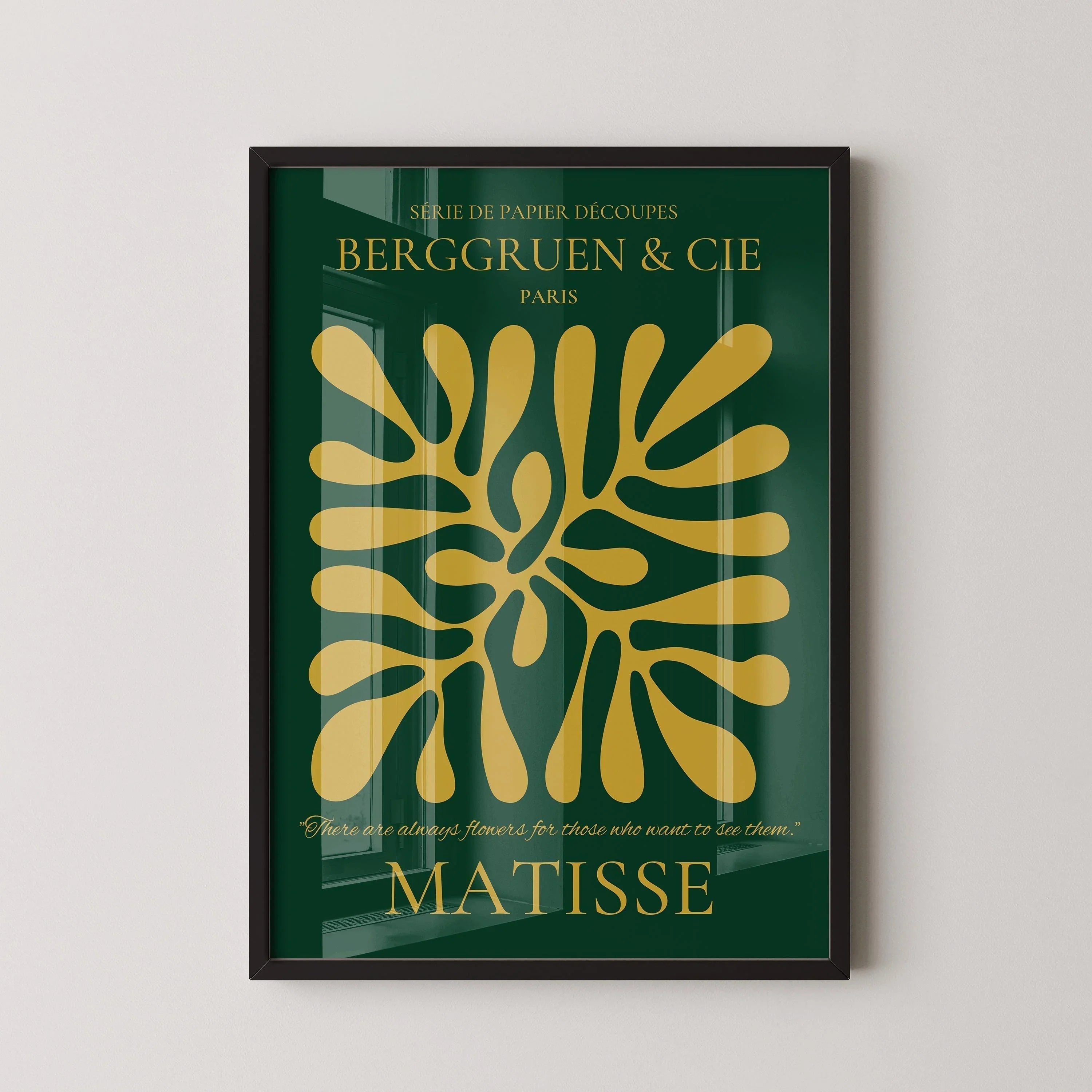 Henri Matisse 'Papier Decoupes' Exhibition Poster: Forest Green & Gold