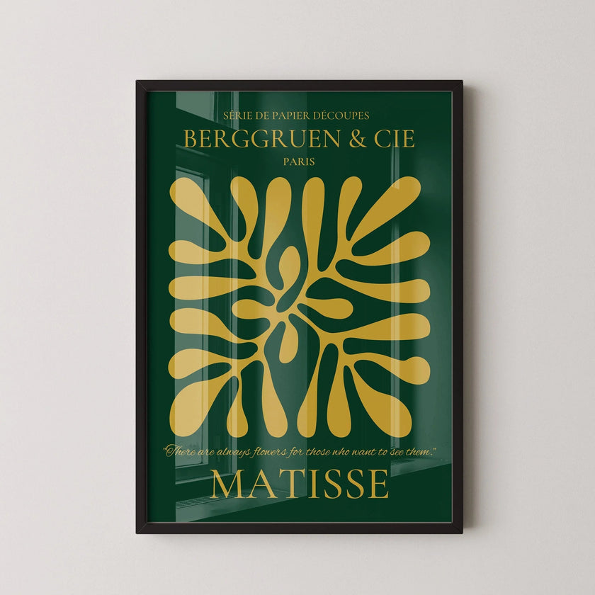 Henri Matisse 'Papier Decoupes' Exhibition Poster: Forest Green & Gold