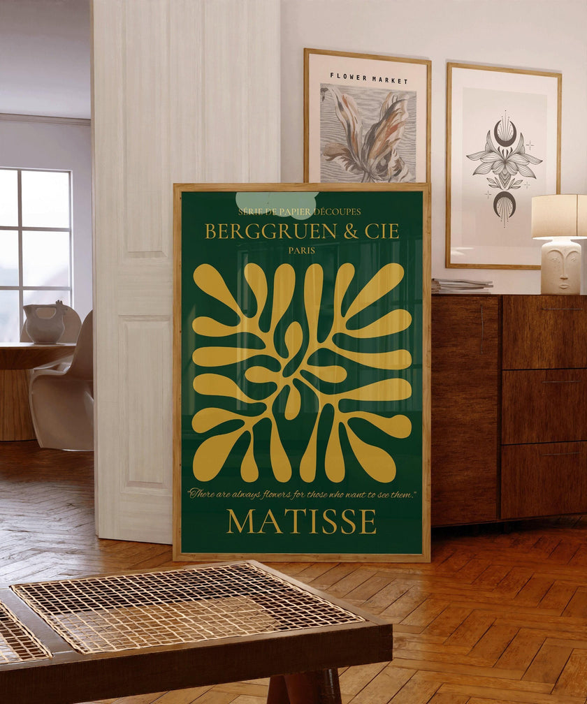 Henri Matisse 'Papier Decoupes' Exhibition Poster: Forest Green & Gold