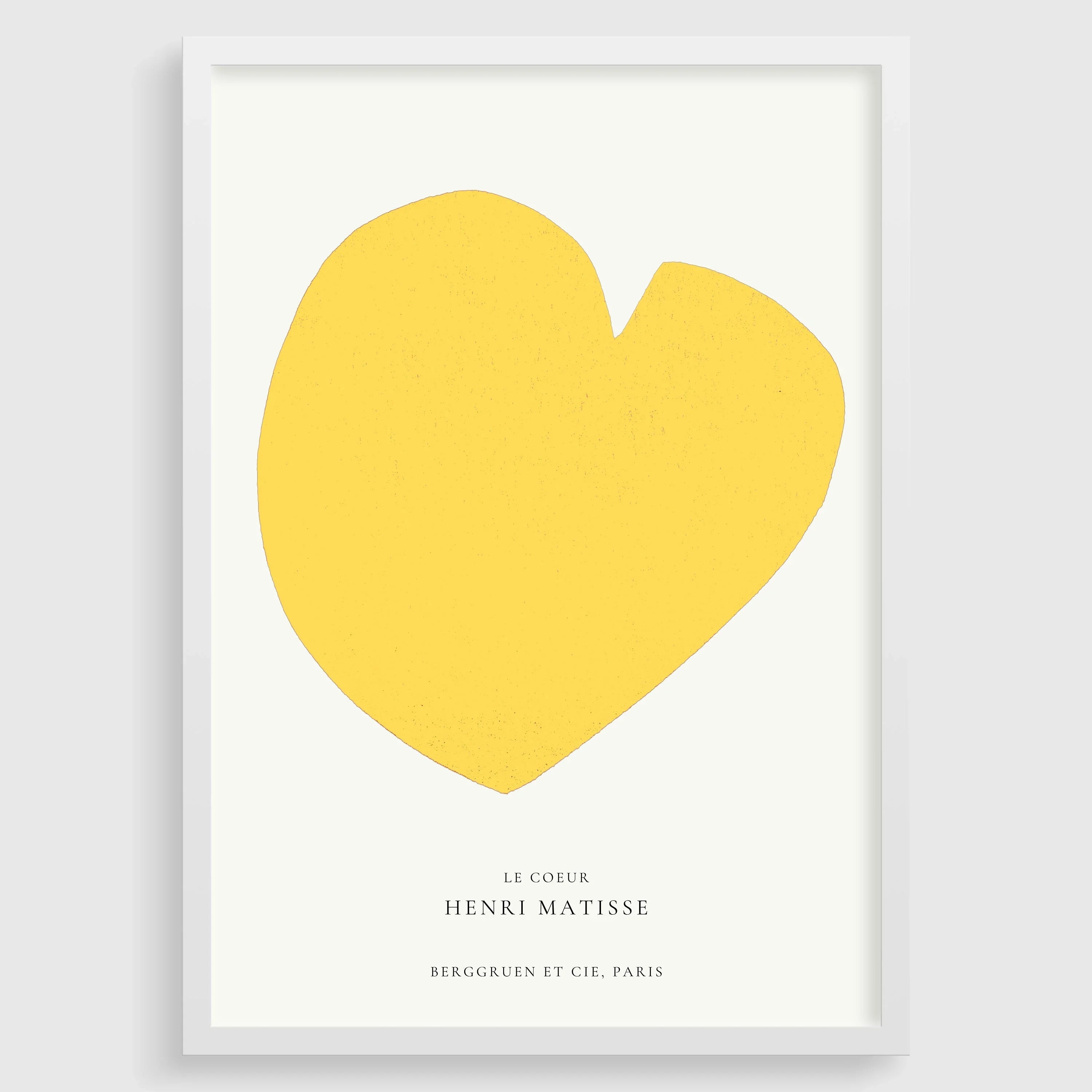 Henri Matisse - The Heart (Le Coeur) | Famous Art in Lemon Yellow (available handframed or unframed)