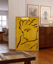 Henri Matisse Woman Profile Art Print: Yellow & Black Sketch, Giclee on Hahnemuhle Paper