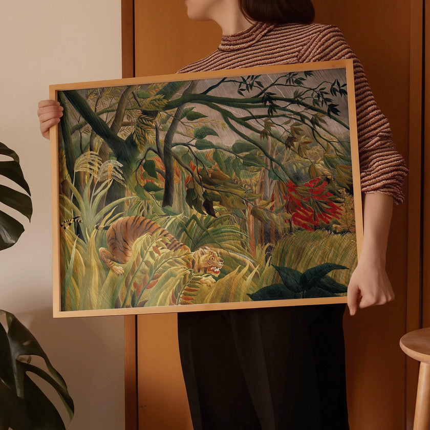 Henri Rousseau - Tiger in a Tropical Jungle | Famous Art (available handframed or unframed)