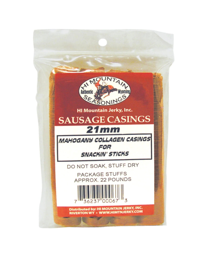 Hi Mountain Mahogany Snackin' Sticks Casings - 21mm