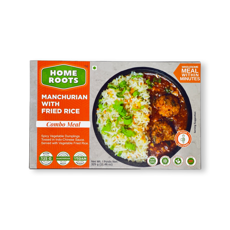 Home Roots Manchurian With Fried Rice Combo Meal 325g
