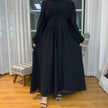 High-density Double Chiffon Simple Fashion And Elegant Abaya Dress for Arab Dubai Turkey Middle Eastern Women.