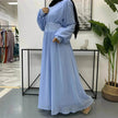 High-density Double Chiffon Simple Fashion And Elegant Abaya Dress for Arab Dubai Turkey Middle Eastern Women.
