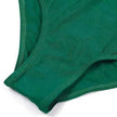 High Waist Split Swimsuit with Double Layer Lotus Leaf Design