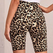 High Waist Tight Leopard Print Shorts Slim Elastic Leggings