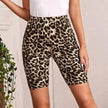 High Waist Tight Leopard Print Shorts Slim Elastic Leggings