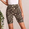 High Waist Tight Leopard Print Shorts Slim Elastic Leggings