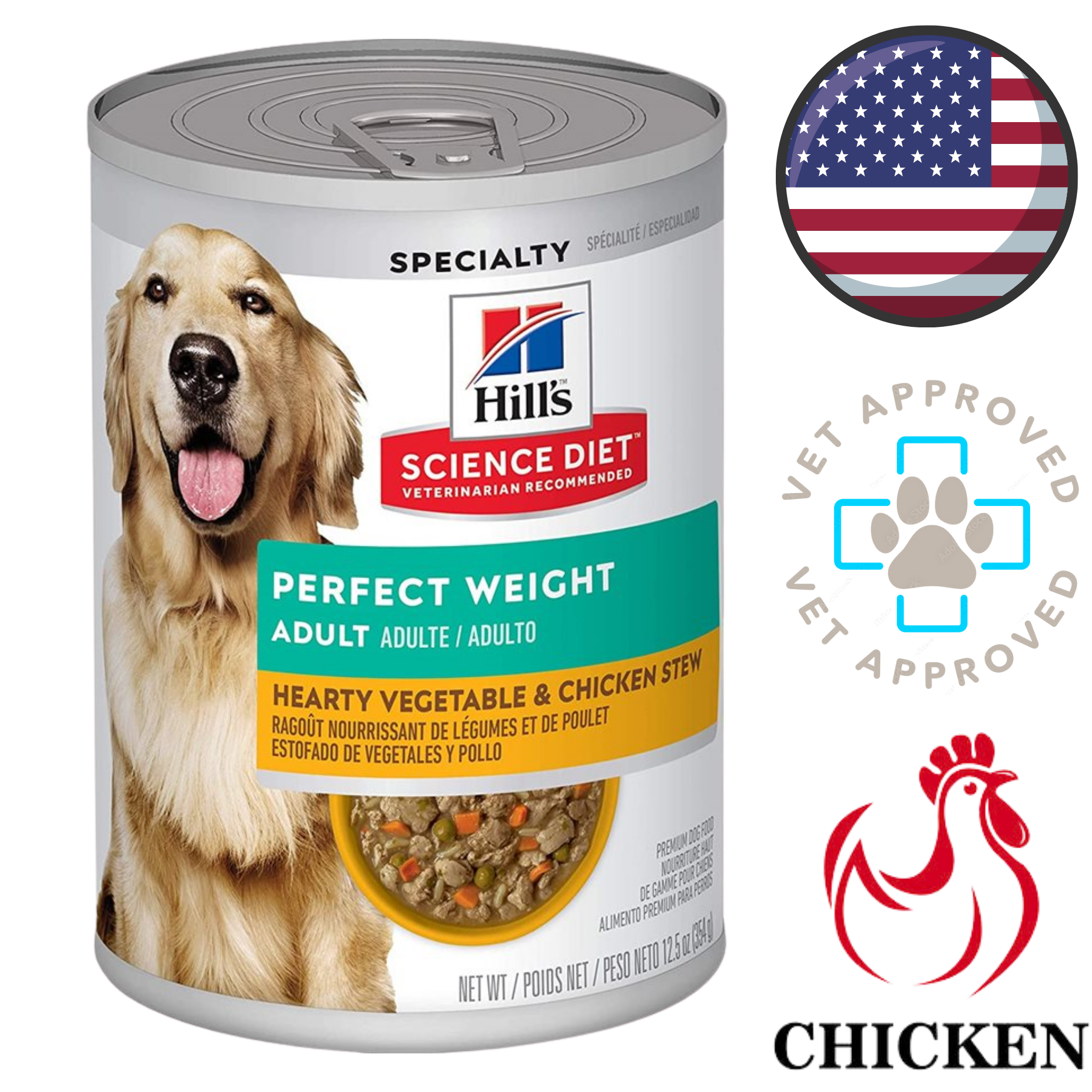 Hill's Science Diet - Perfect Weight Vegetable & Chicken Stew Canned Dog Food
