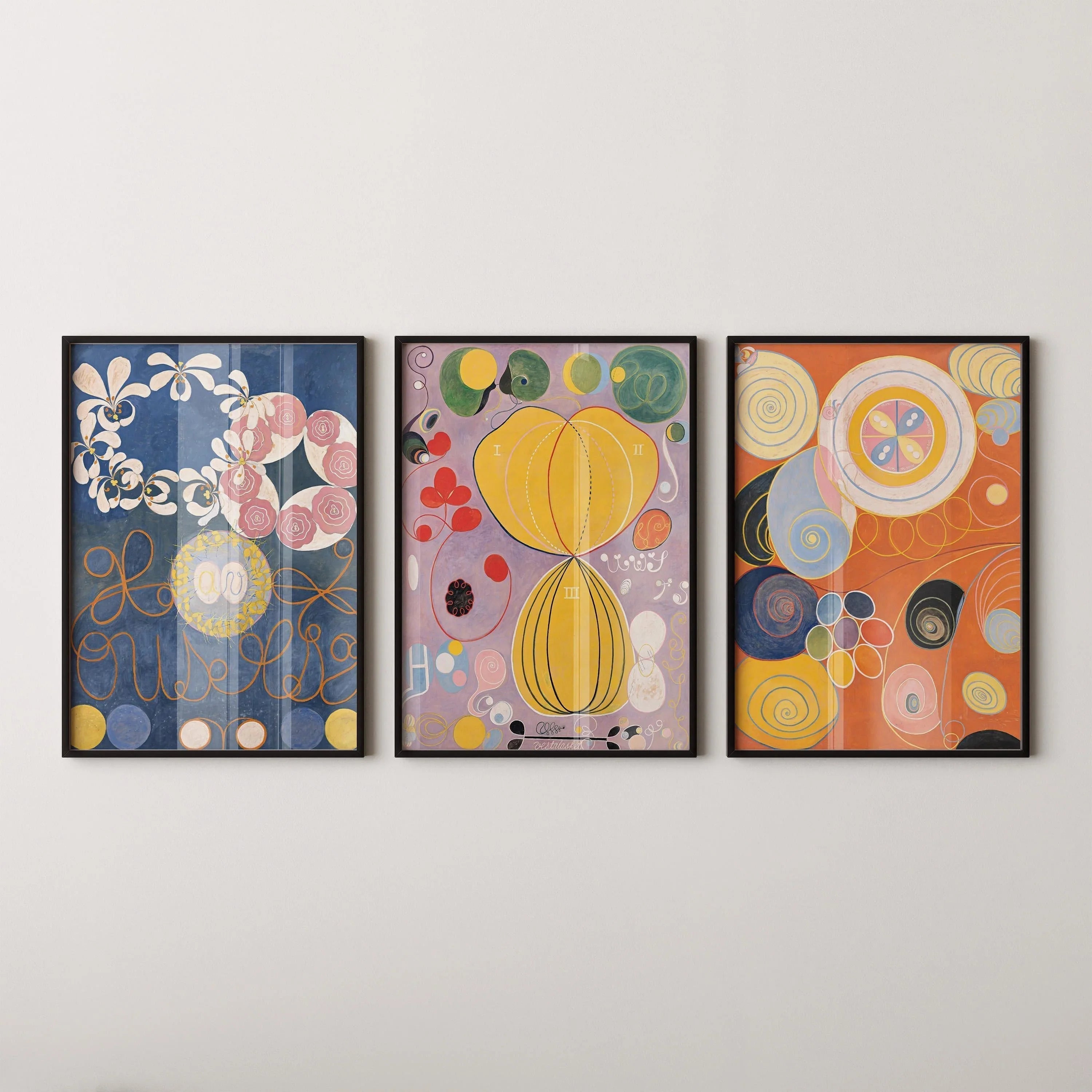 Hilma Af Klint STATEMENT TRIO | Vintage Abstract Art (Available Frame or unframed)