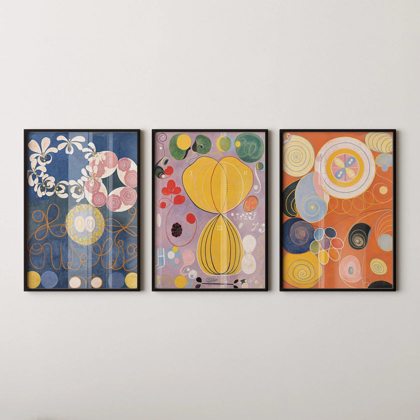 Hilma Af Klint STATEMENT TRIO | Vintage Abstract Art (Available Frame or unframed)