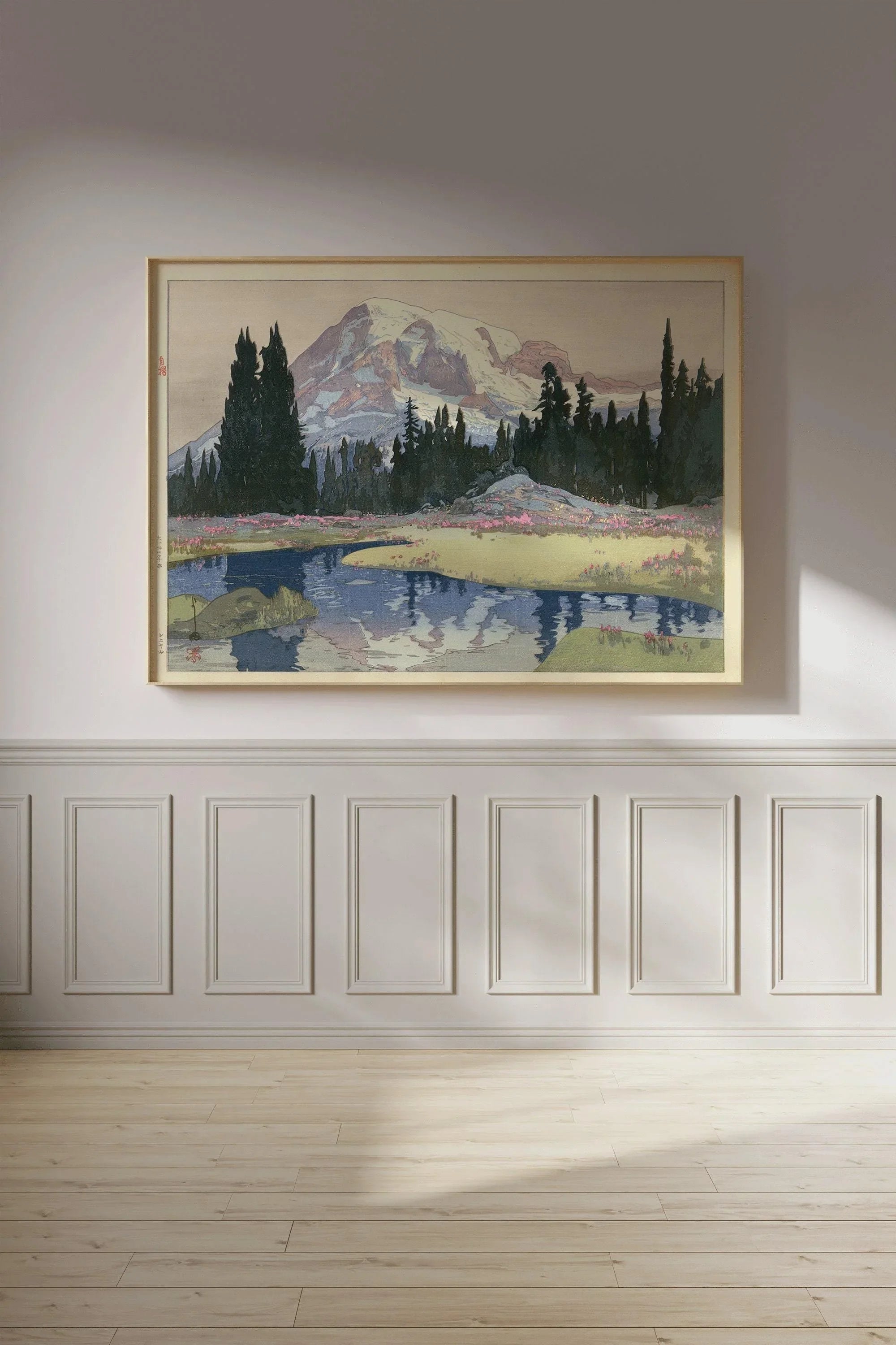 Hiroshi Yoshida Mount Rainier Print: Vintage Japanese Woodblock Art