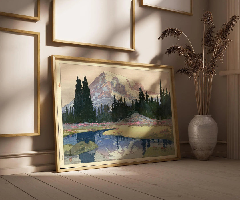 Hiroshi Yoshida Mount Rainier Print: Vintage Japanese Woodblock Art