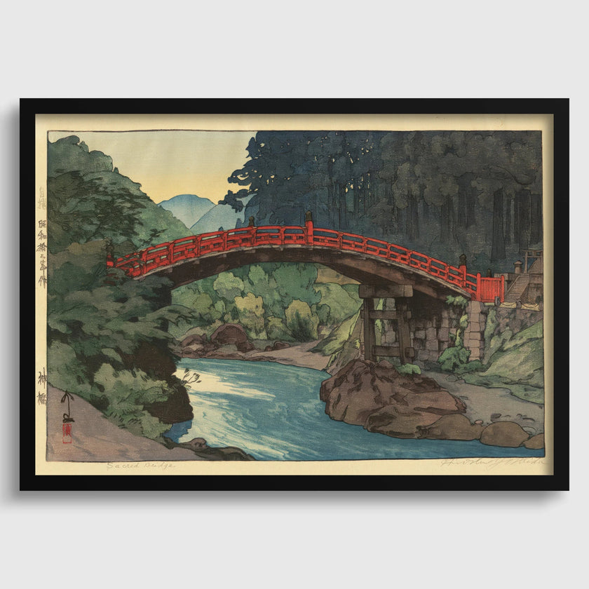 Hiroshi Yoshida Sacred Bridge Print: Vintage Japanese Woodblock Art